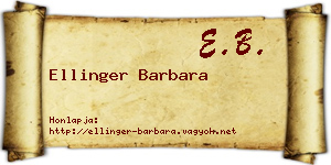 Ellinger Barbara névjegykártya